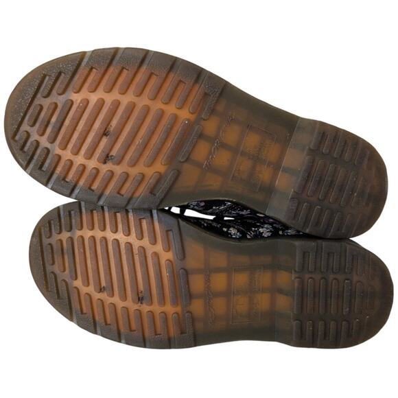 Vintage Dr Martens Black Floral Combat Boots Women 6 Distressed Grunge Punk Emo - Picture 5 of 8